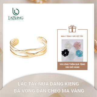 Lắc tay nữ dạng kiềng ba vòng đan chéo mạ vàng