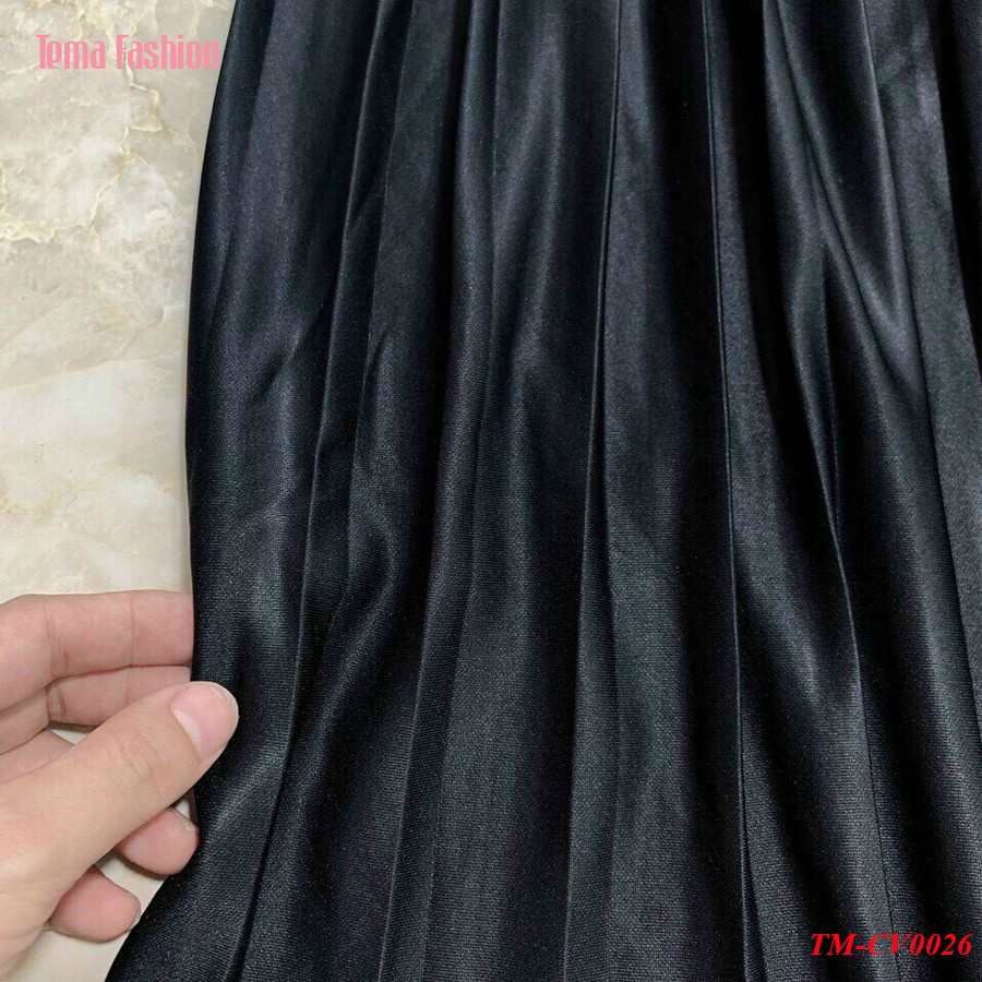 Chân váy xếp ly nữ TEMA - Chân váy xếp ly dài cạp chun siêu đẹp | BigBuy360 - bigbuy360.vn