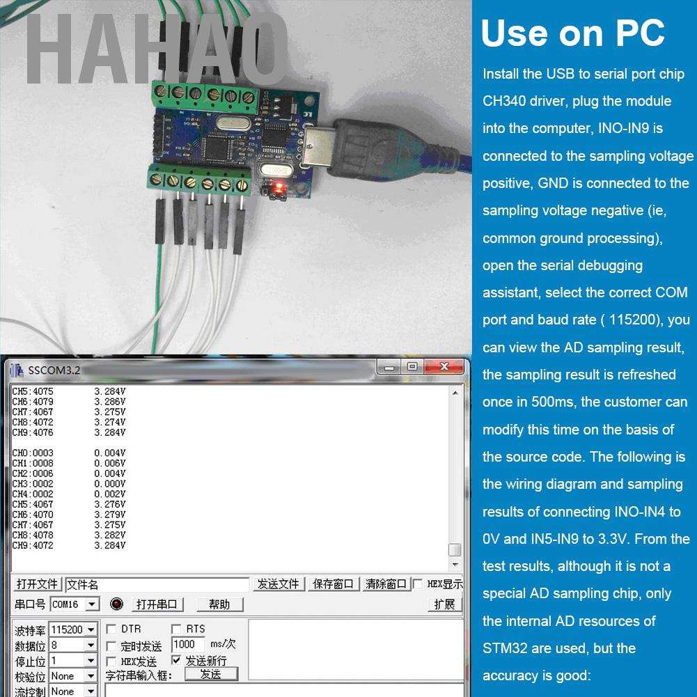 Bảng Mạch Lập Trình Usb 10 Kênh 12bit Adc Stm32 Uart Cho Arduino