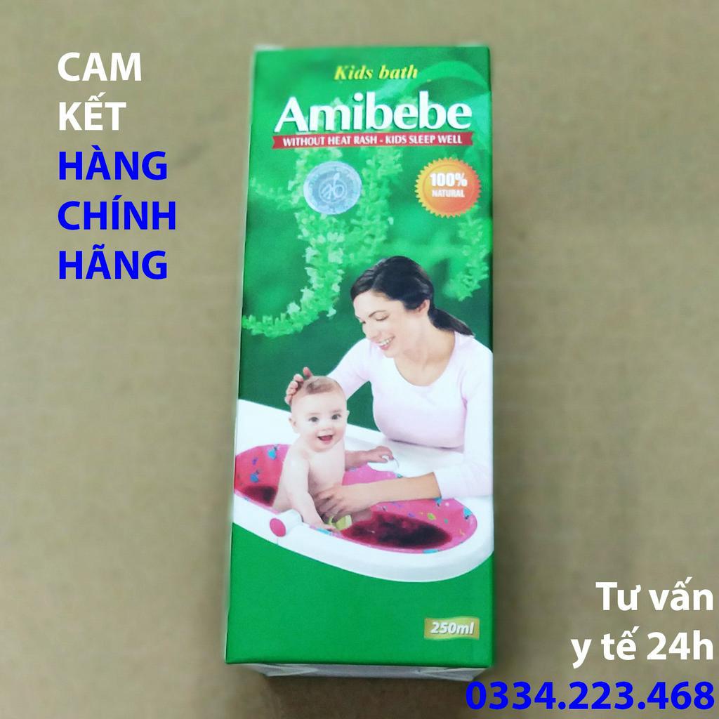 Nước tắm thảo dược cho bé Amibebe thanh nhiệt giải độc kháng khuẩn chống viêm tăng miễn dịch phòng bệnh hô hấp 250ml
