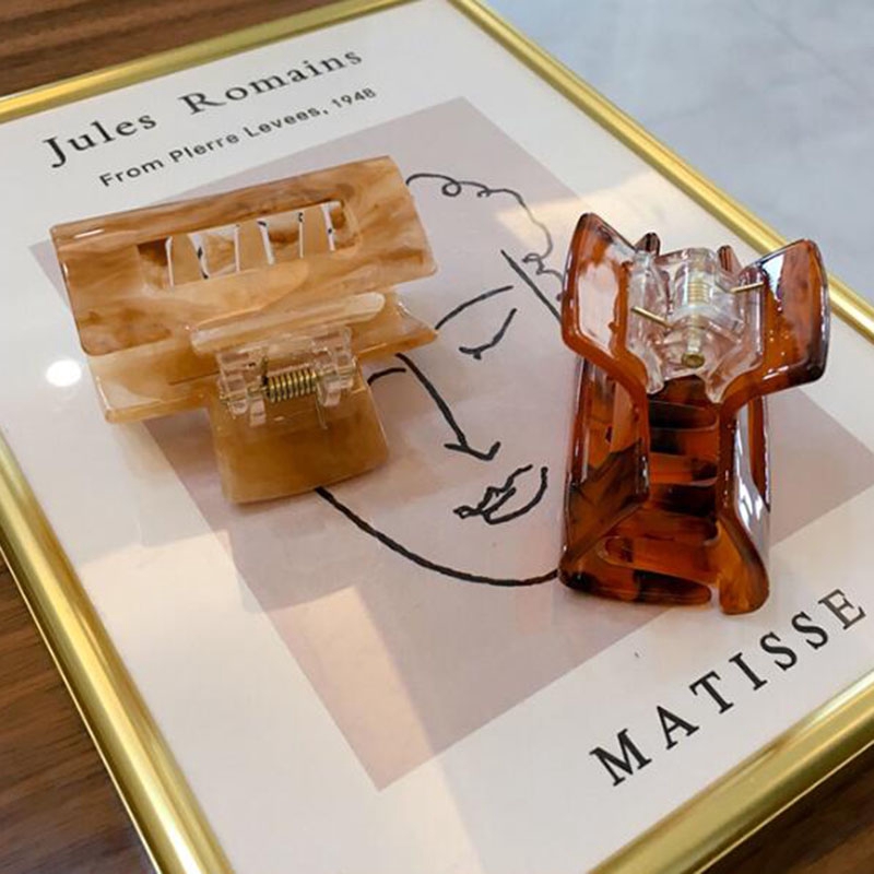 Kẹp tóc càng cua bằng acrylic hình chữ nhật