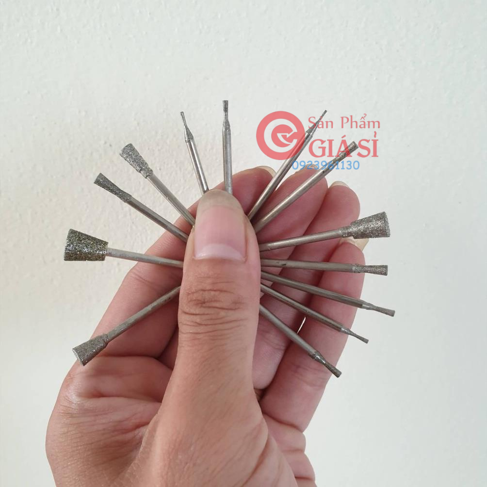 Mũi mài kim cương cán 2.35mm 13 mũi - mũi mài khắc đá ngọc ❤️freeship❤️