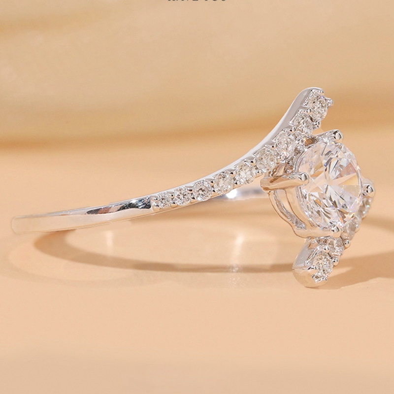 Nhẫn kim loại đính đá xinh xắn cho nữ 8mm