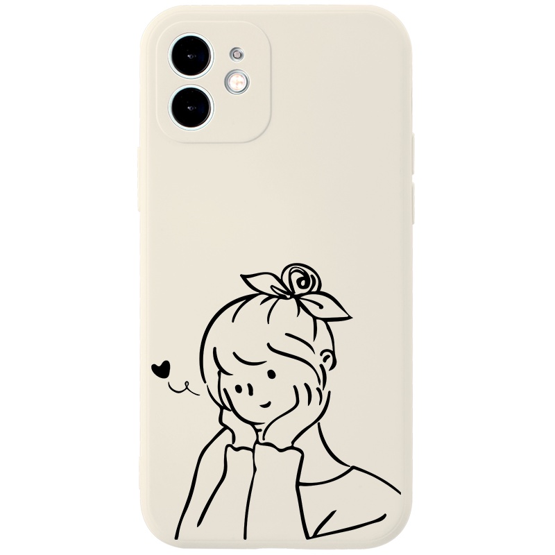 Ốp lưng JURSUE hoạt hình cặp đôi dễ thương đẹp cho iPhone 13 12 11 Pro Max SE 2020 X XR XS ip 8 7 6 6S Plus kute Y225