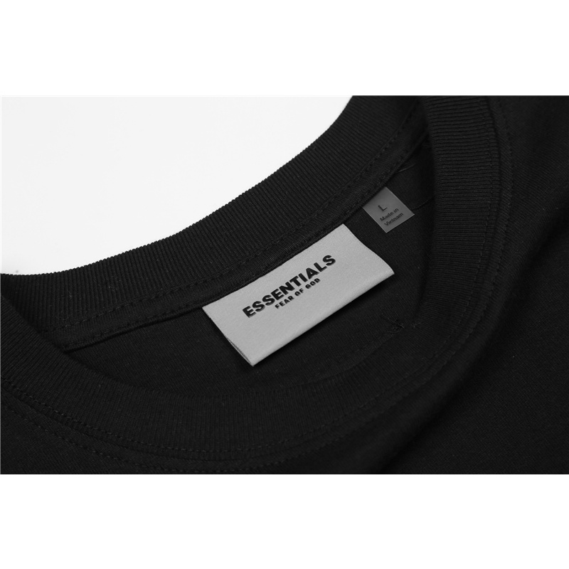 FEAR OF GOD Duplex ESSENTIALS High Street Trend Back Letter Silicone Couple Short Sleeve T-Shirt