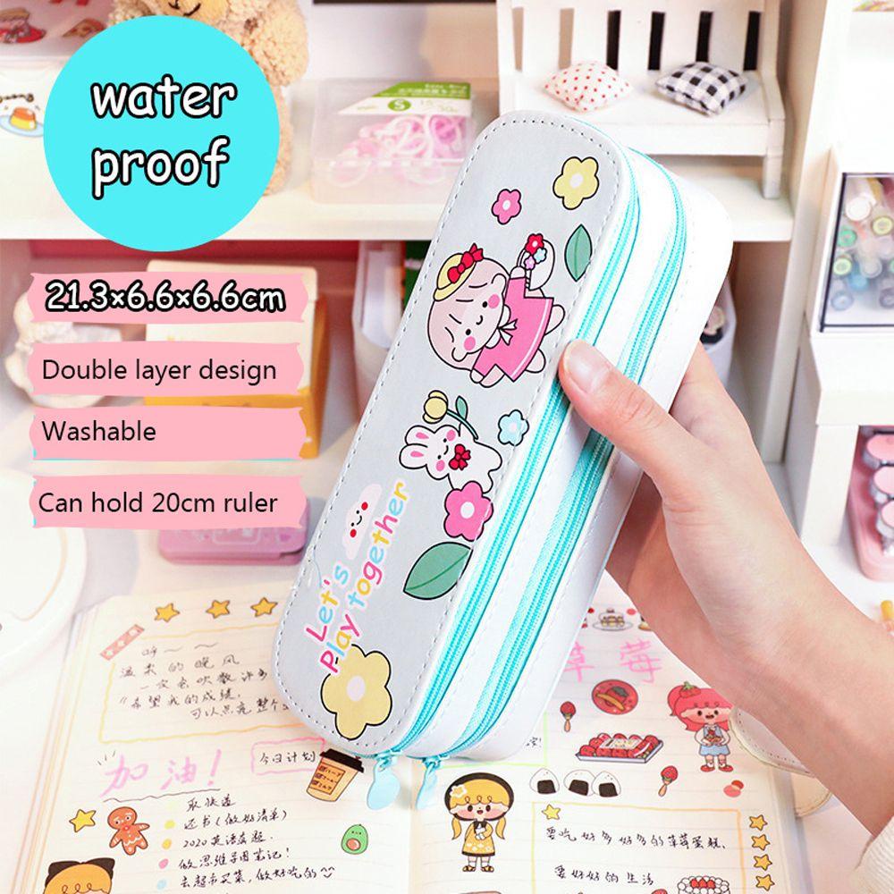 Túi Đựng Bút Chì / Ví Có Khóa Kéo Sức Chứa Lớn Phong Cách Cổ Điển Dễ Thương Tiện Dụng Mang Theo Du Lịch