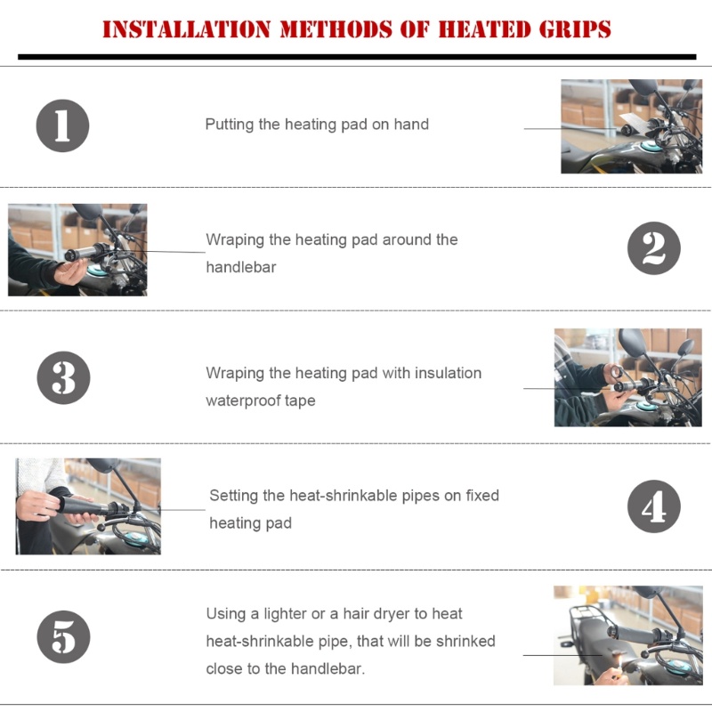 Bộ Tay Lái Xe Máy ATV Làm Ấm Bằng Nhiệt