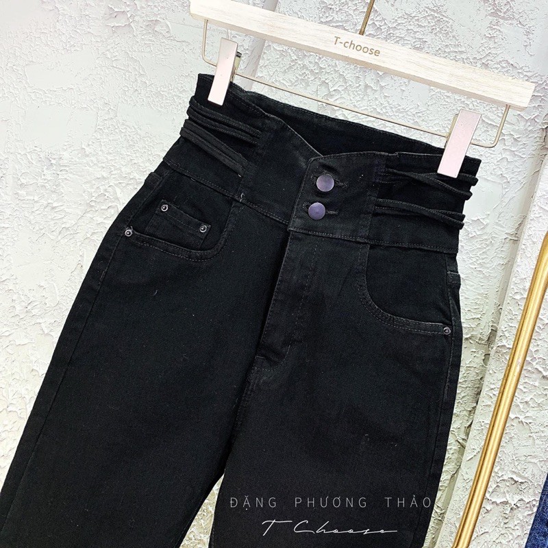 QUẦN JEAN ÔM LƯNG ĐAN DÂY BÊN HÔNG
