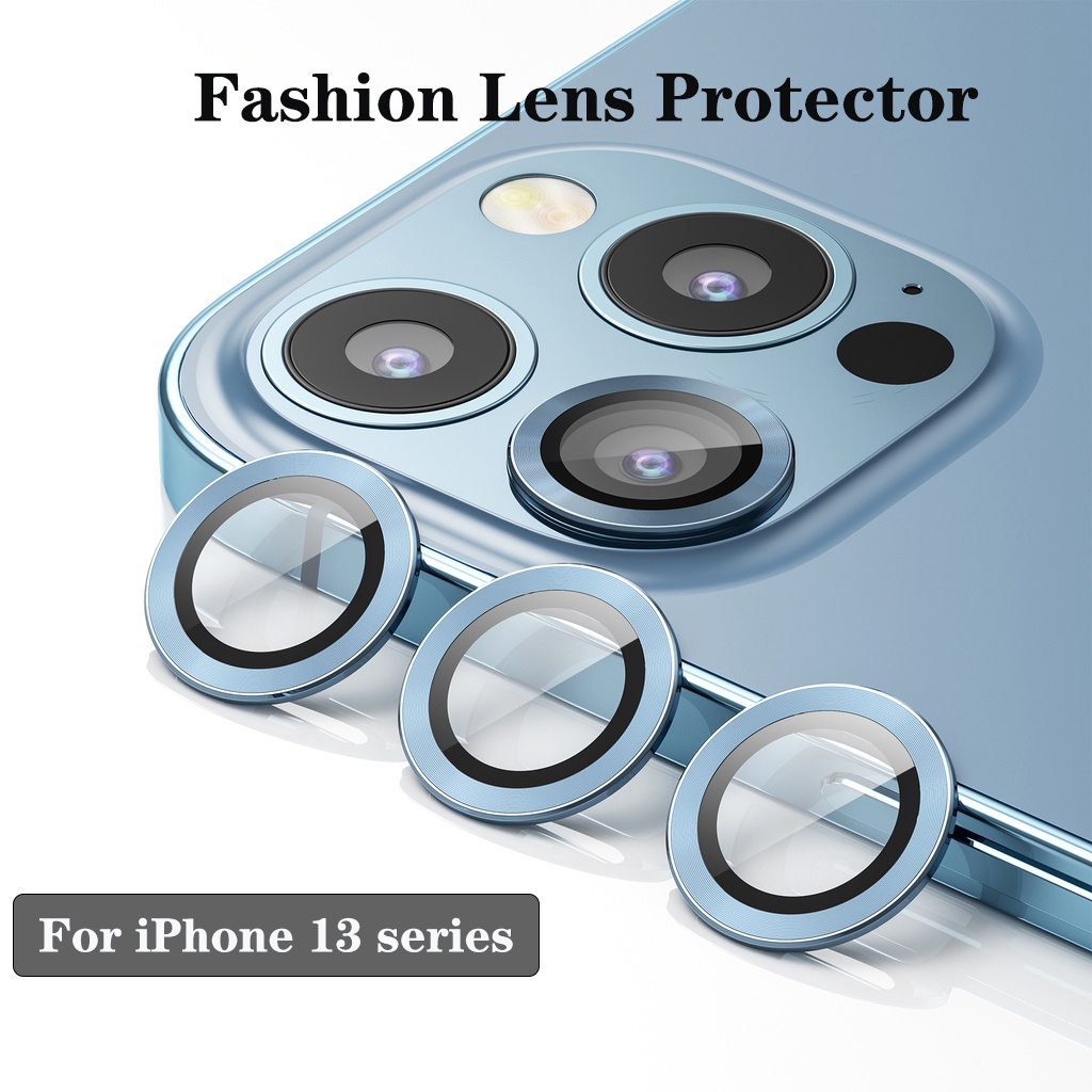 Kính Cường Lực Viền Kim Loại Nhôm Bảo Vệ Camera Cho iphone 11 12 13 14 pro max promax plus14plus