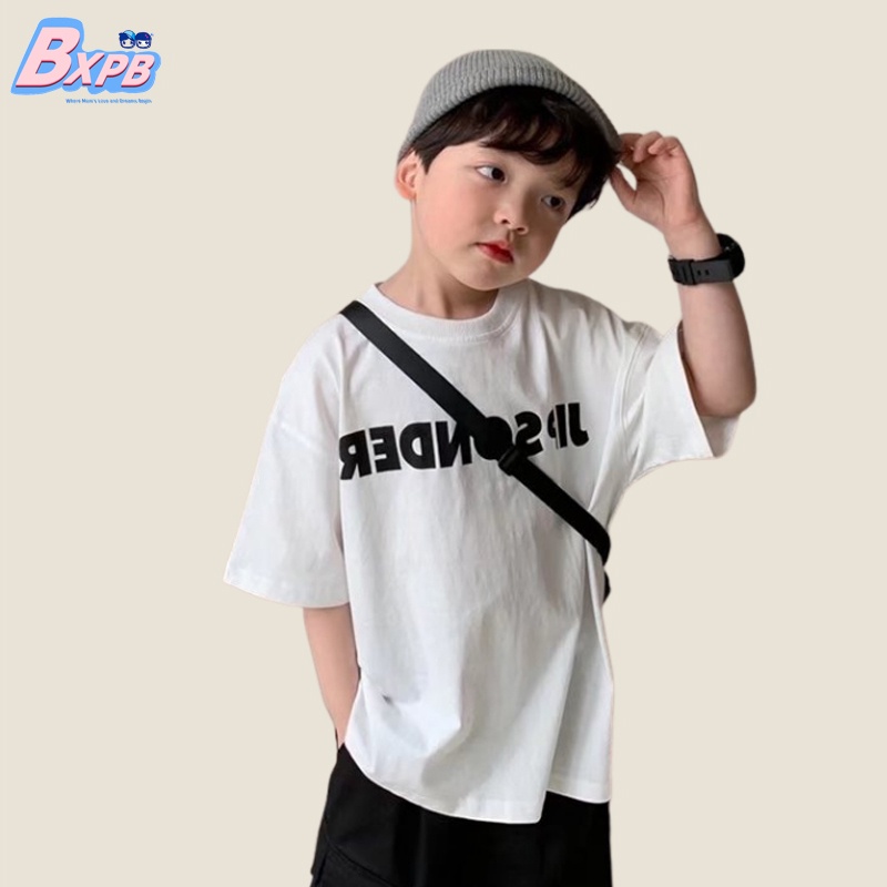 Áo thun BXPB tay ngắn in họa tiết chữ cái thời trang mùa hè size lớn dành cho trẻ em