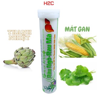 C sủi, viên sủi artiso râu ngô - rau má tuýp 20 viên giúp thanh nhiệt mát gan H2C shop
