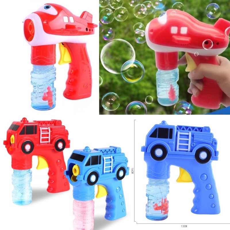 Đồ chơi máy bay, cứu hoả bắn bong bóng xà phòng cao cấp dành cho bé