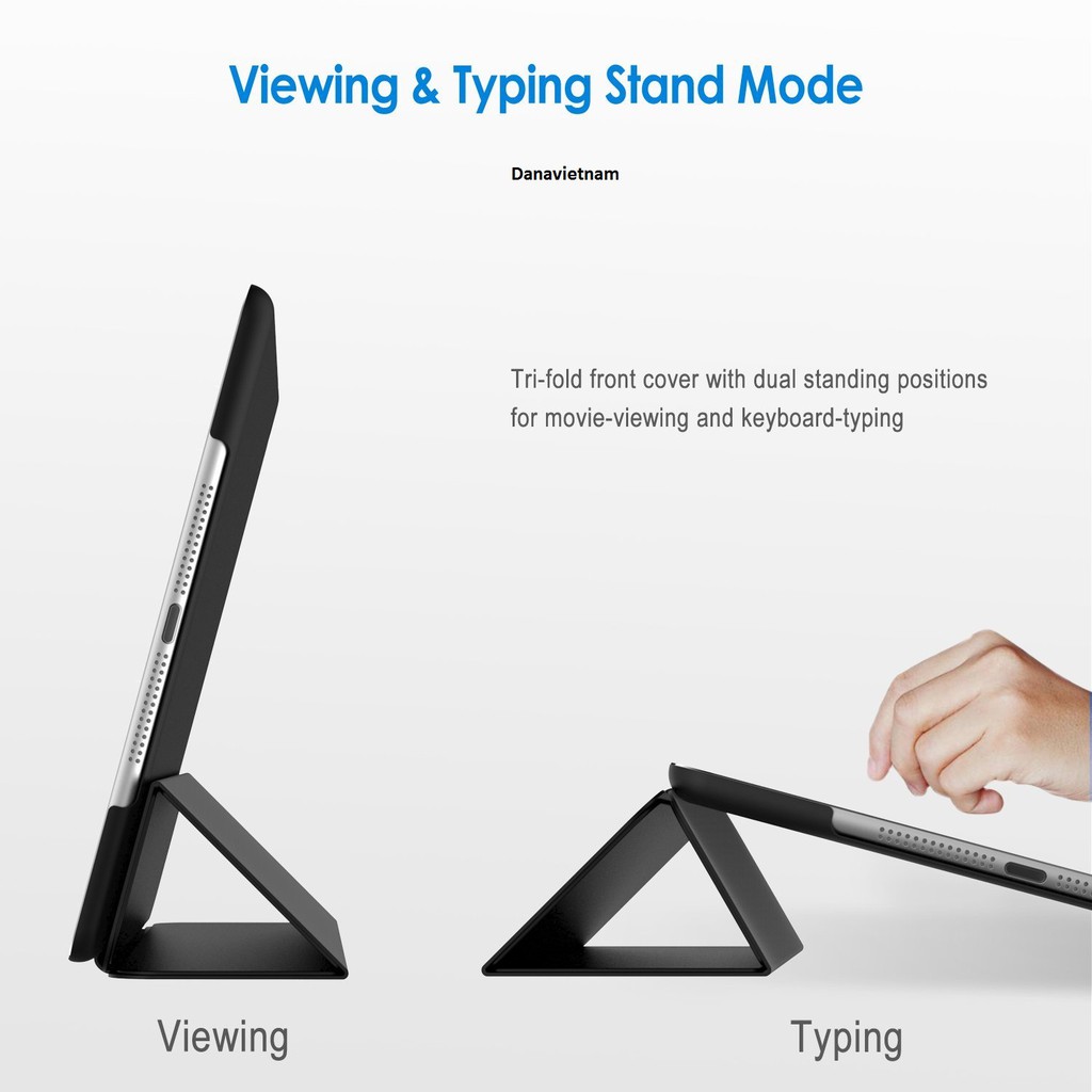 Bao da smart cover dành cho iPad New 2017/iPad Pro 9.7''/iPad Air/Air 2/Mini123/Mini4/ iPad 234 (đen) tặng bút cảm ứng | BigBuy360 - bigbuy360.vn