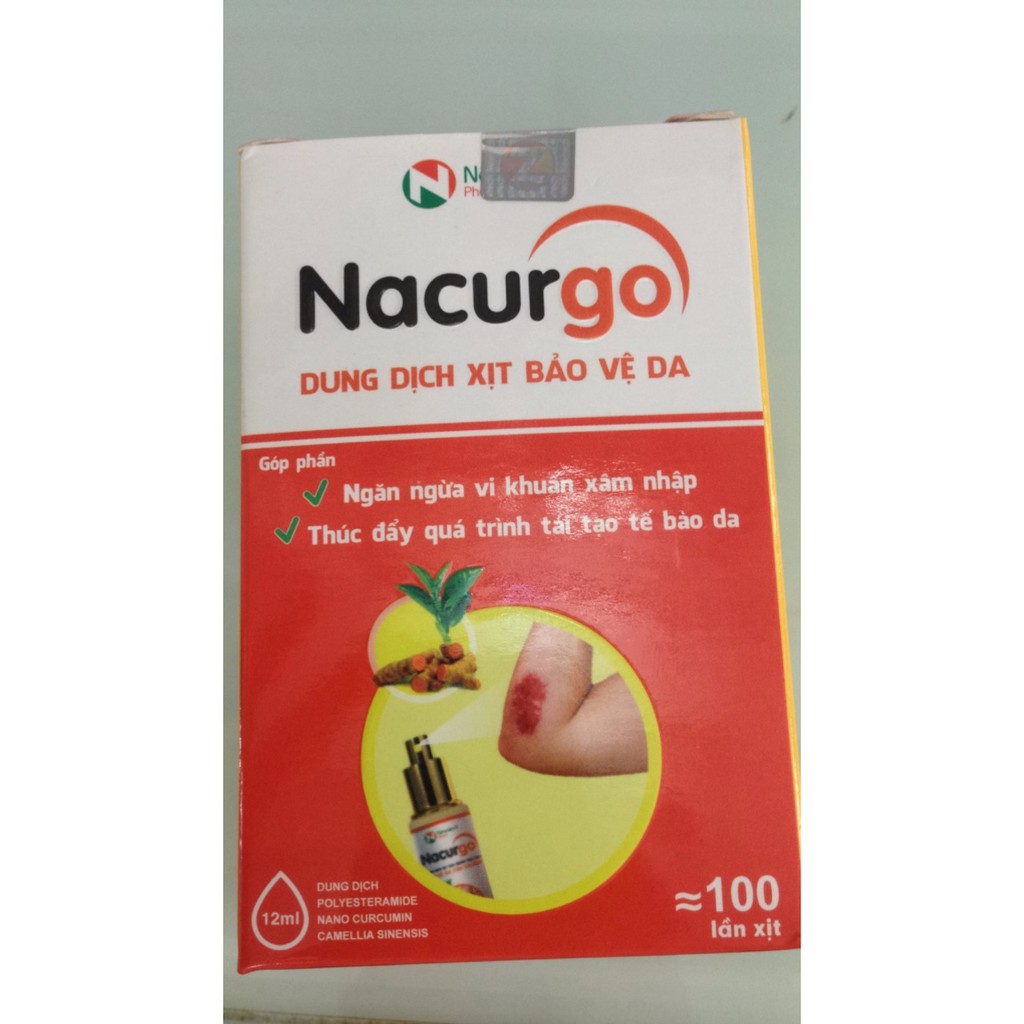 Nacurgo dung dịch xịt bảo vệ da ( 100 lần xịt) 12ml