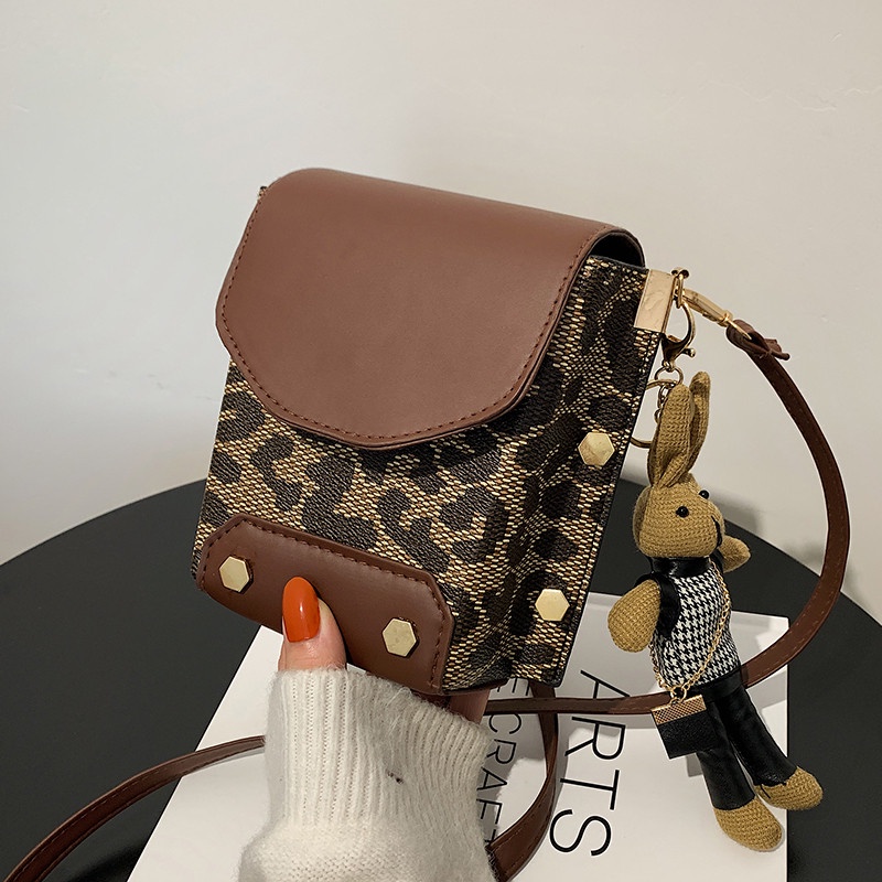 Túi đeo chéo mini dáng hộp họa tiết da rắn cao cấp ST09