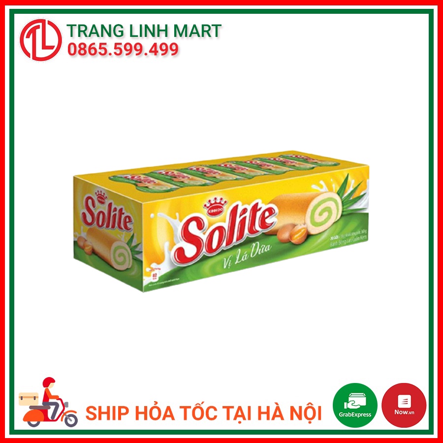 Bánh bông lan cuộn kem Solite hộp 360g (20 gói x18g)