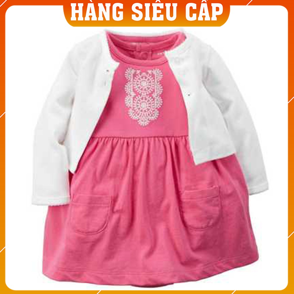 Set Body Cater Váy Kết Hợp Áo Khoác Full House Cho Bé Gái, Chất Cotton Hàn, Size Cho Bé 3m-18m