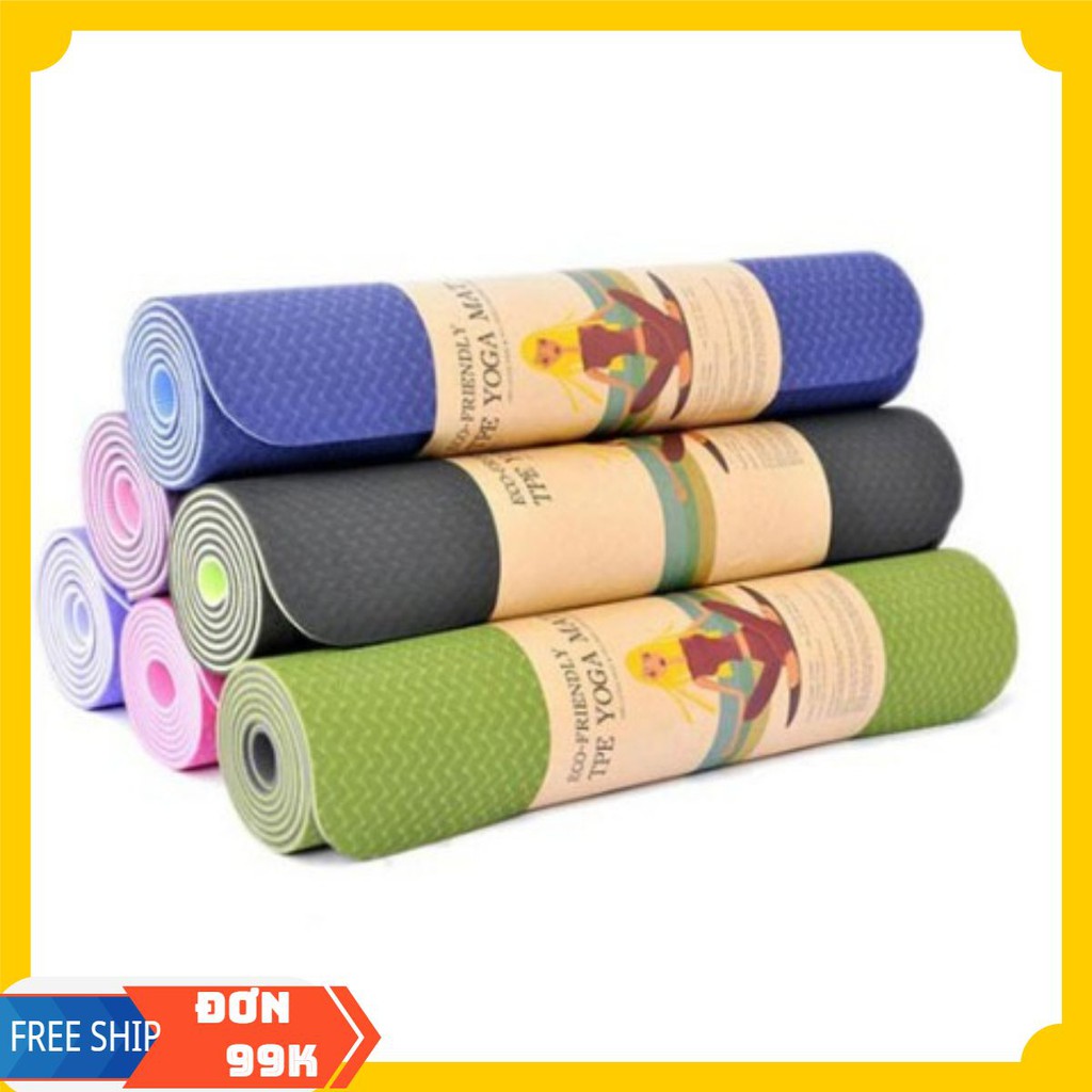 Rẻ vô địch THẢM TẬP YOGA TPE 2 LỚP DÀY 6mm, 8mm hàng cao cấp chống trơn trượt, hàng đẹp  siêu hot