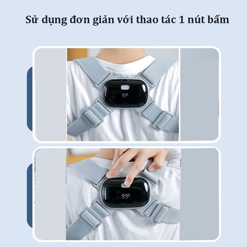 Đai Chống Gù Lưng Rung Cảm Biến Điện Tử Thông Minh Nhật Bản loại cao cấp Pose Mẫu Mới 2022