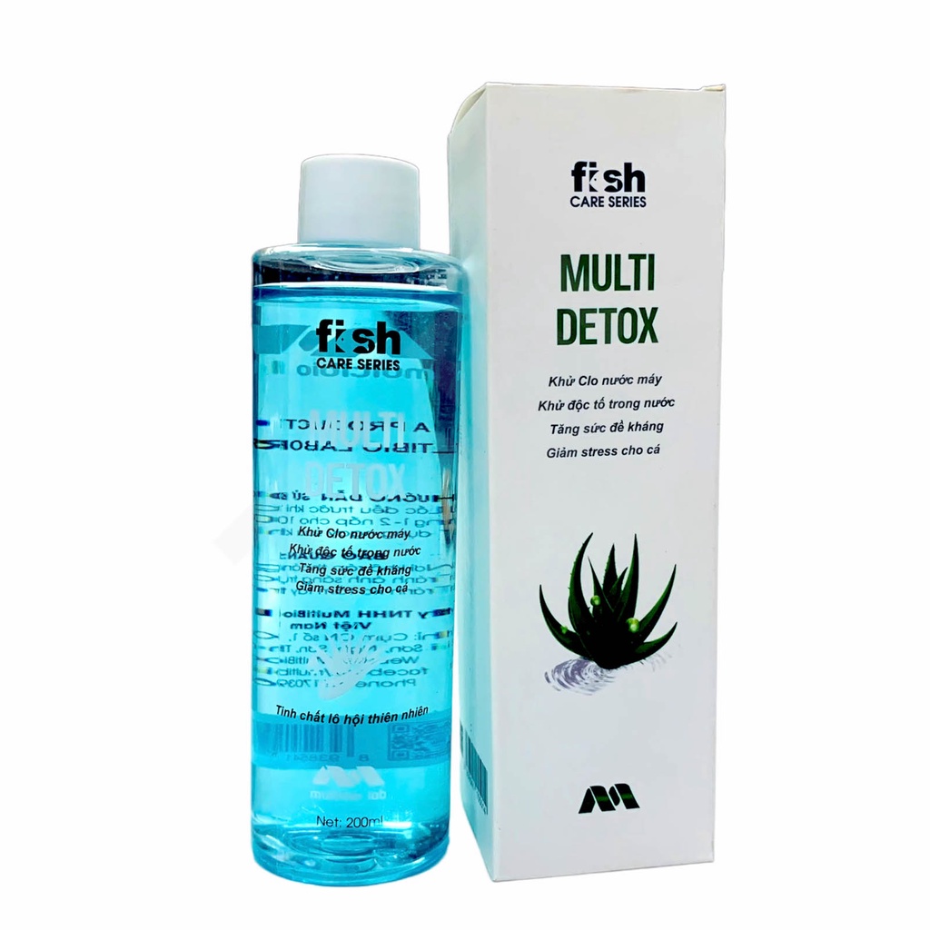 200ml Multi Detox Khử Clo, Độc Tố, Tăng Sức Đề Kháng, Giảm Stress Cho Bể Cá, Hồ Cá [200ml MULTI DETOX]