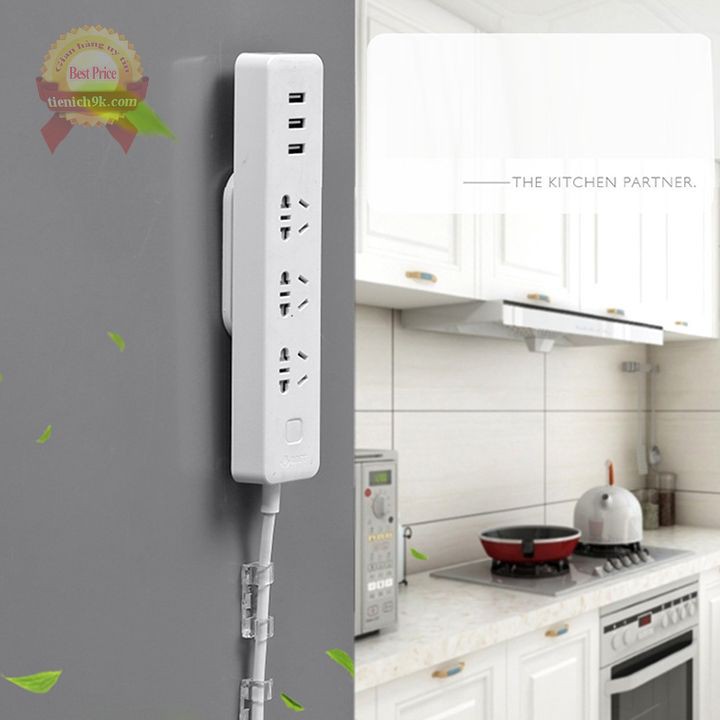 Bộ 2 Miếng Nhựa AB Giá treo ổ điện điều khiển điều hòa router wifi trượt cài chữ T dính dán tường 2 mặt A B siêu chắc