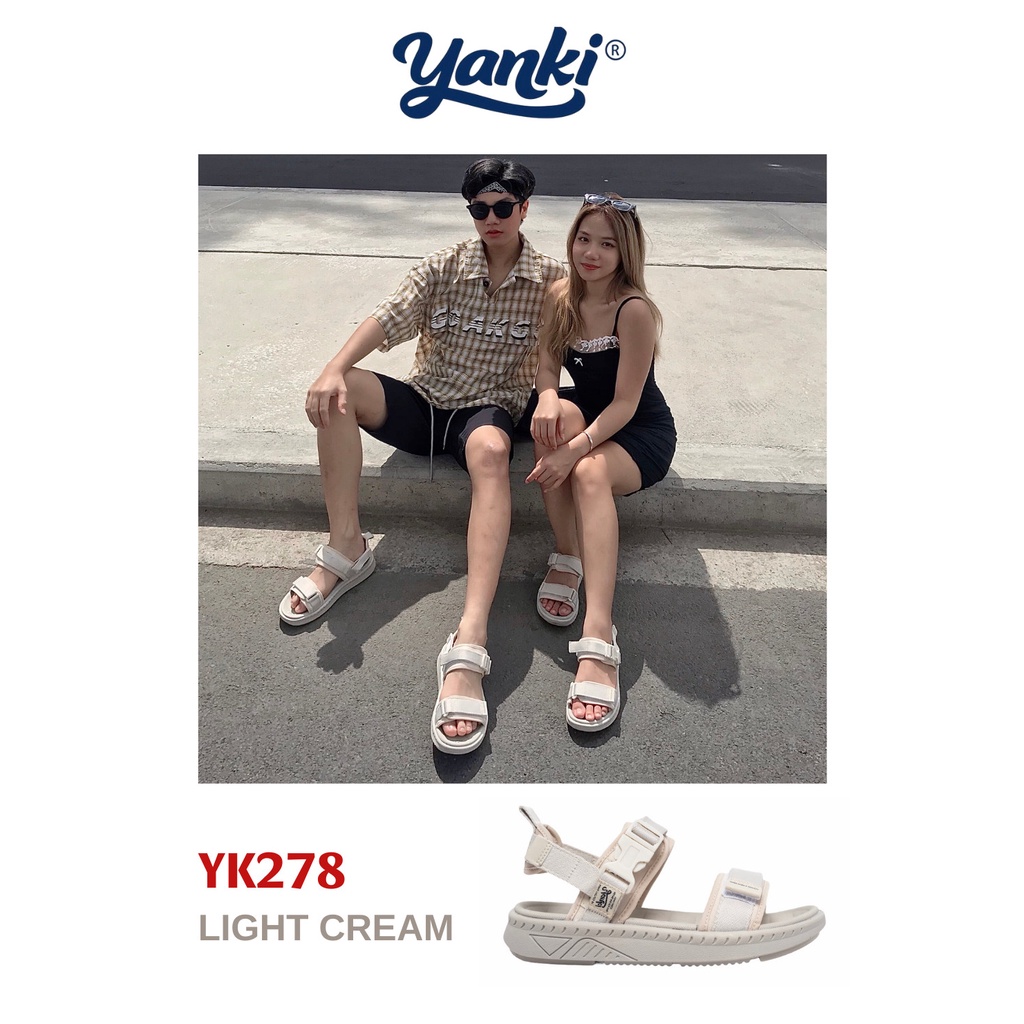 Giày Sandal Nam Nữ Thời Trang Chính Hãng YANKI Quai Ngang Streetstyle YK278