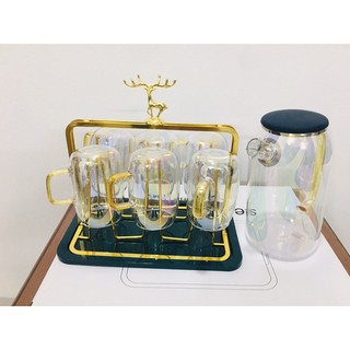 Bộ bình cốc thủy tinh 7 sắc