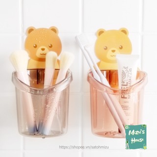 CỐC ĐỰNG BÀN CHẢI KEM ĐÁNH RĂNG DÁN TƯỜNG HÌNH GẤU CỰC XINH - CỐC GẤU DÁN TƯỜNG SIÊU DÍNH ĐỰNG ĐỒ DÙNG NHÀ TẮM
