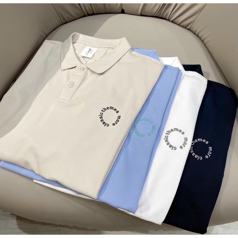 Áo polo cộc tay hàn quốc mã HQ1 có hoạ tiết đơn giản dễ mặc, Áo phông có cổ thời trang nam btshop từ 45 đến 75 kg