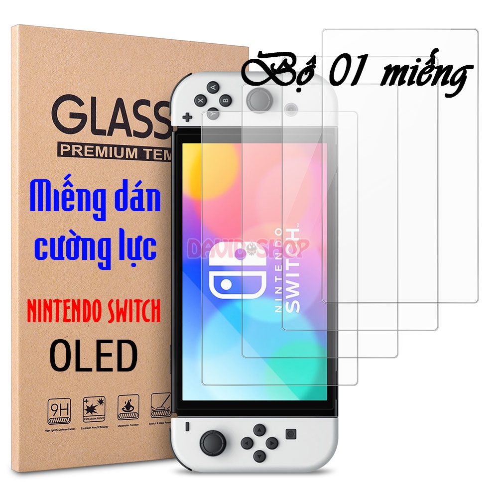 Kính cường lực độ cứng 9H trong suốt cao cho Nintendo Switch OLED, V1, V2, Lite