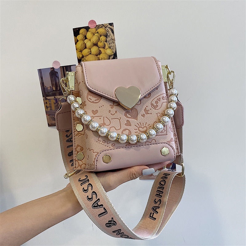 Túi Xách Đeo Chéo Dây Chữ, Túi Hộp Khoá Kéo, Hàng Quảng Châu