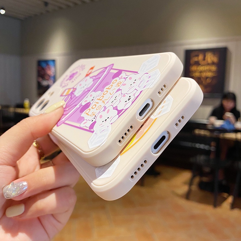 Ốp lưng iphone Trà sữa hoa quả ốp iphone vuông cạnh 6/6plus/6s/6splus/7/7plus/8/8plus/x/xr/xs/11/12/pro/max/plus/promax