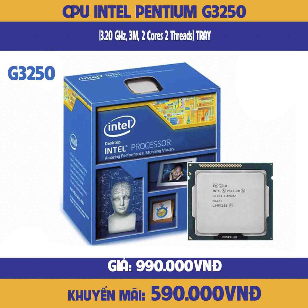 CPU Intel Pentium G3250 (3.20 GHz, 3M, 2 Cores 2 Threads) TRAY