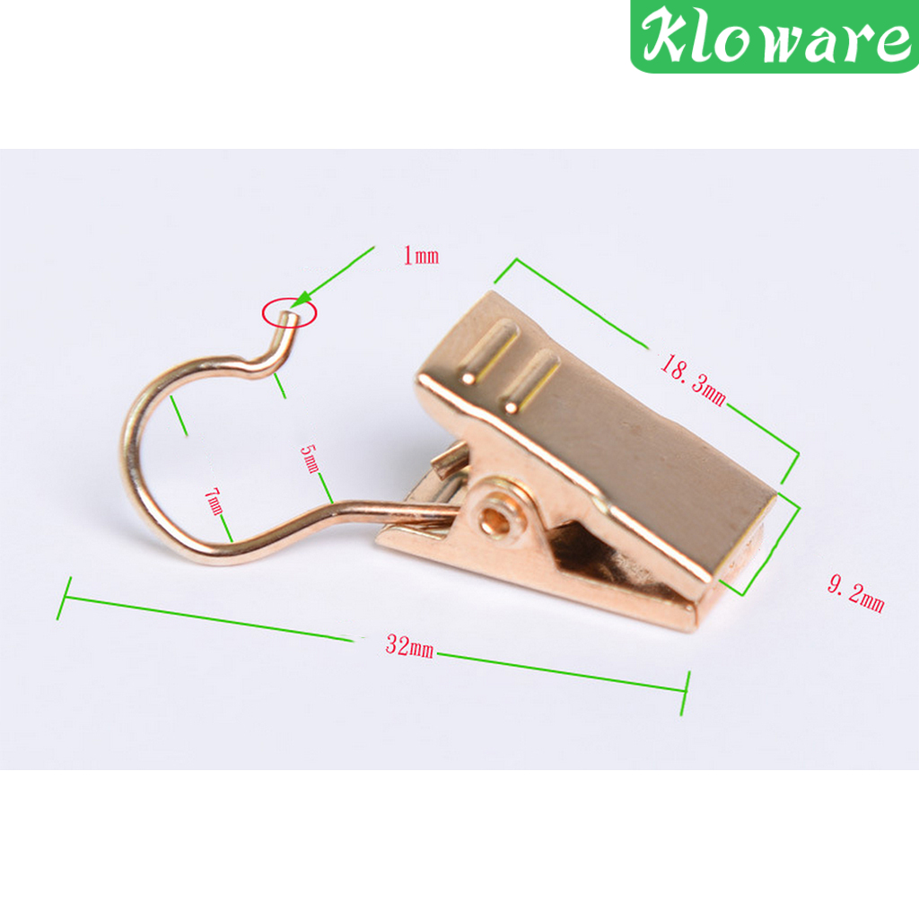 Set 10 Kẹp Giữ Rèm Cửa Bằng Thép Không Gỉ 32mm Kèm Lò Xo Màu Bạc