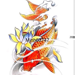 Hình xăm dán cá chép ( hàng có sẵn)