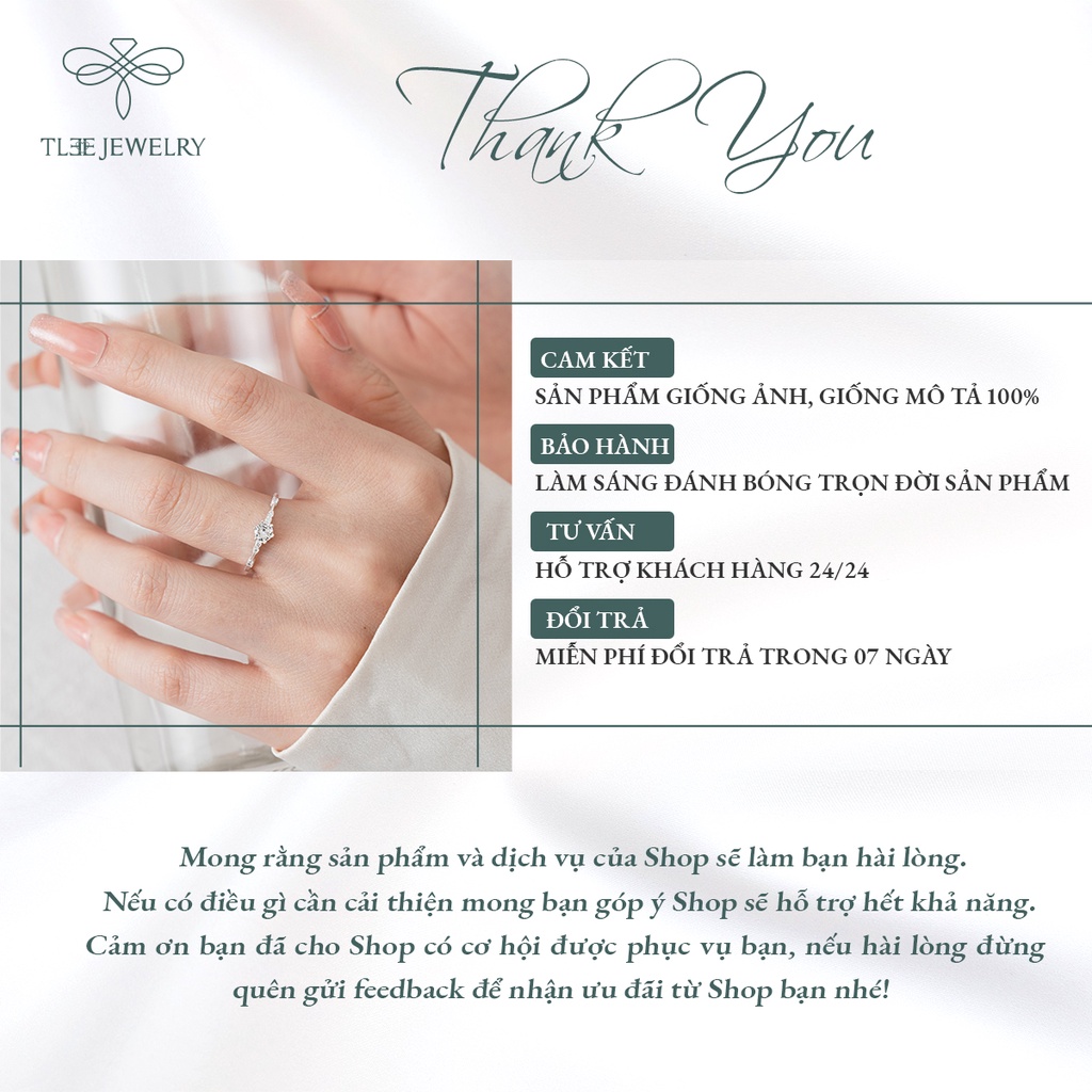 Nhẫn bạc nữ TLEE Snow Princess Nor nạm đá lấp lánh NCJ A0163