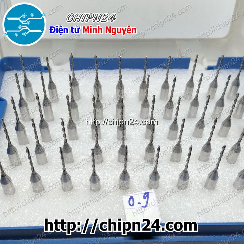 [1 CÂY] Mũi khoan mạch in CNC HỢP KIM 0.9mm (Mạch điện tử, PCB)