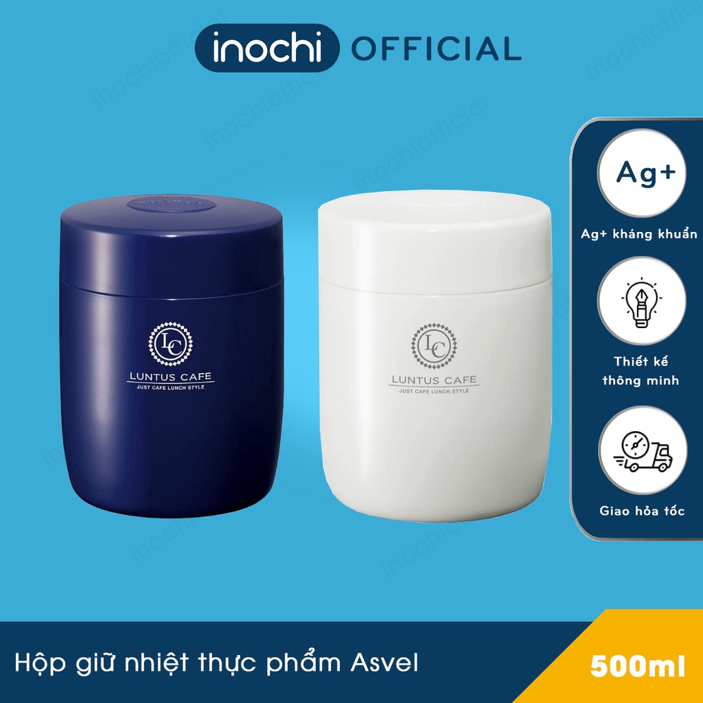 Hộp giữ nhiệt thực phẩm Asvel Nhật bản  500ml - Hộp cơm giữ nhiệt không gỉ, giữ nóng 6h