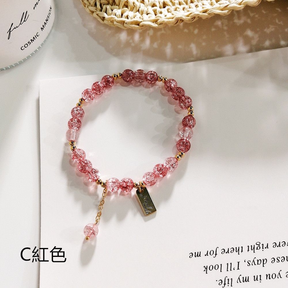 Vòng tay chuỗi hạt đá pha lê tự nhiên cao cấp theo phong cách hàn quốc | BigBuy360 - bigbuy360.vn