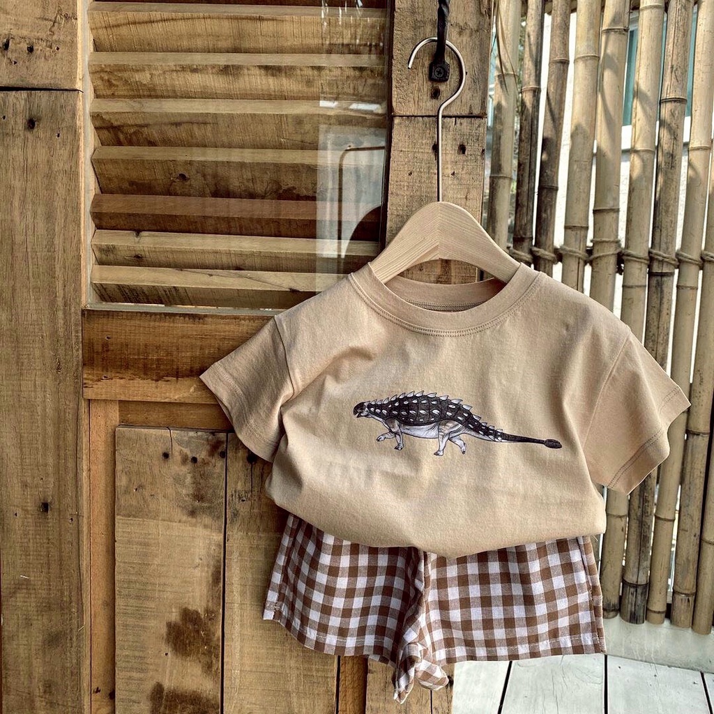Bộ mặc nhà cotton hình khủng long siêu xinh cho bé trai , bé gái