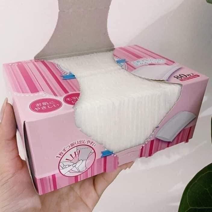 Bông Tẩy Trang Cotton Clean Puff Chính Hãng Nhật 80 Miếng