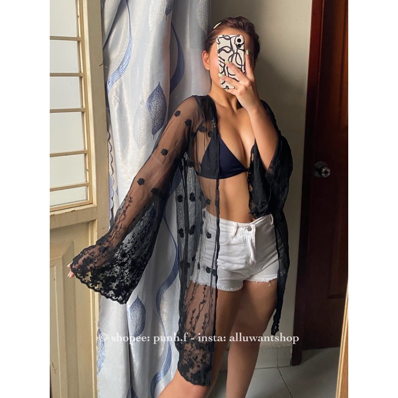 Áo khoác ren Lace Kimono đi biển XK | BigBuy360 - bigbuy360.vn