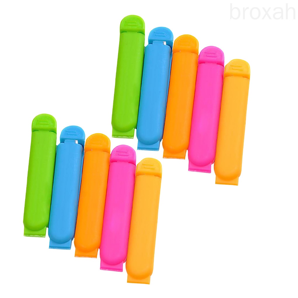 10pcs Sealing Clip Plastic Food Bag Sealing Clamp Portable Kitchen Snack Sealer Color Random broxah