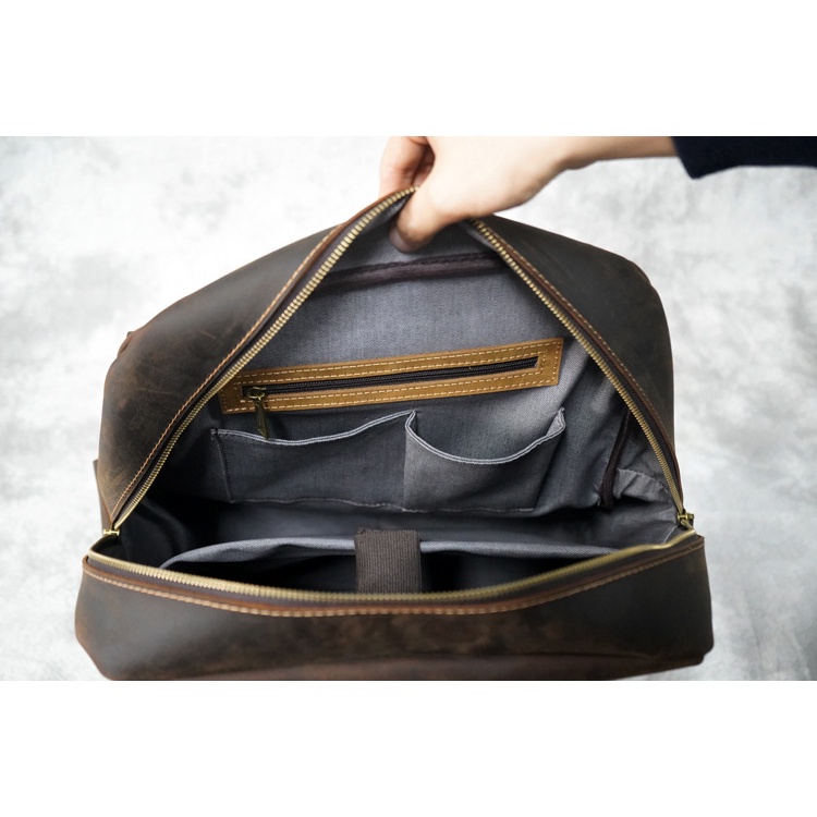 Cặp Balo Da Bò Thật 100% Bảo Hành Da 5 năm BL08 - DU MỤC STORE