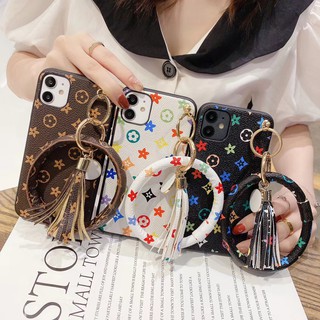 Ốp điện thoại chống rơi họa tiết thương hiệu LV có vòng đeo tay cho iPhone 11 Pro Max XS Max XS/ XR
