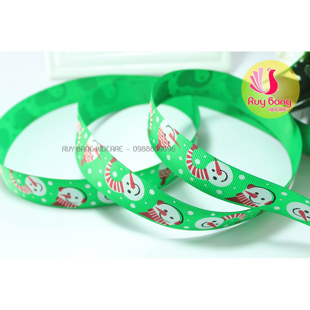 Ruy băng hình noel sz 25mm dây ruy băng làm nơ kẹp tóc, nơ quà tặng