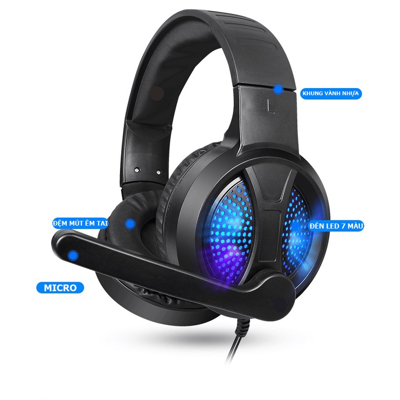 Tai nghe gaming A69 Đèn LED RGB có Mic chơi game hoặc họn online cực chất giá tốt