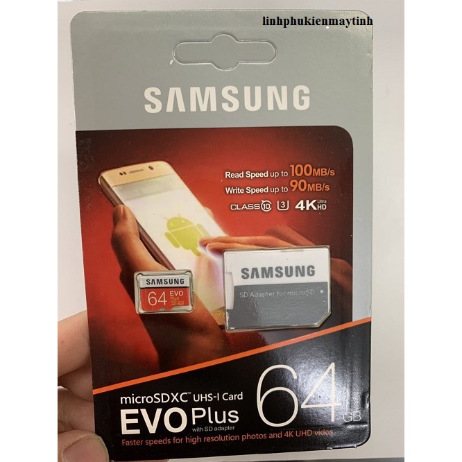 Thẻ Nhớ 64GB EVO Plus 10 Micro SDXC 64GB Kèm Adapter Thẻ Nhớ