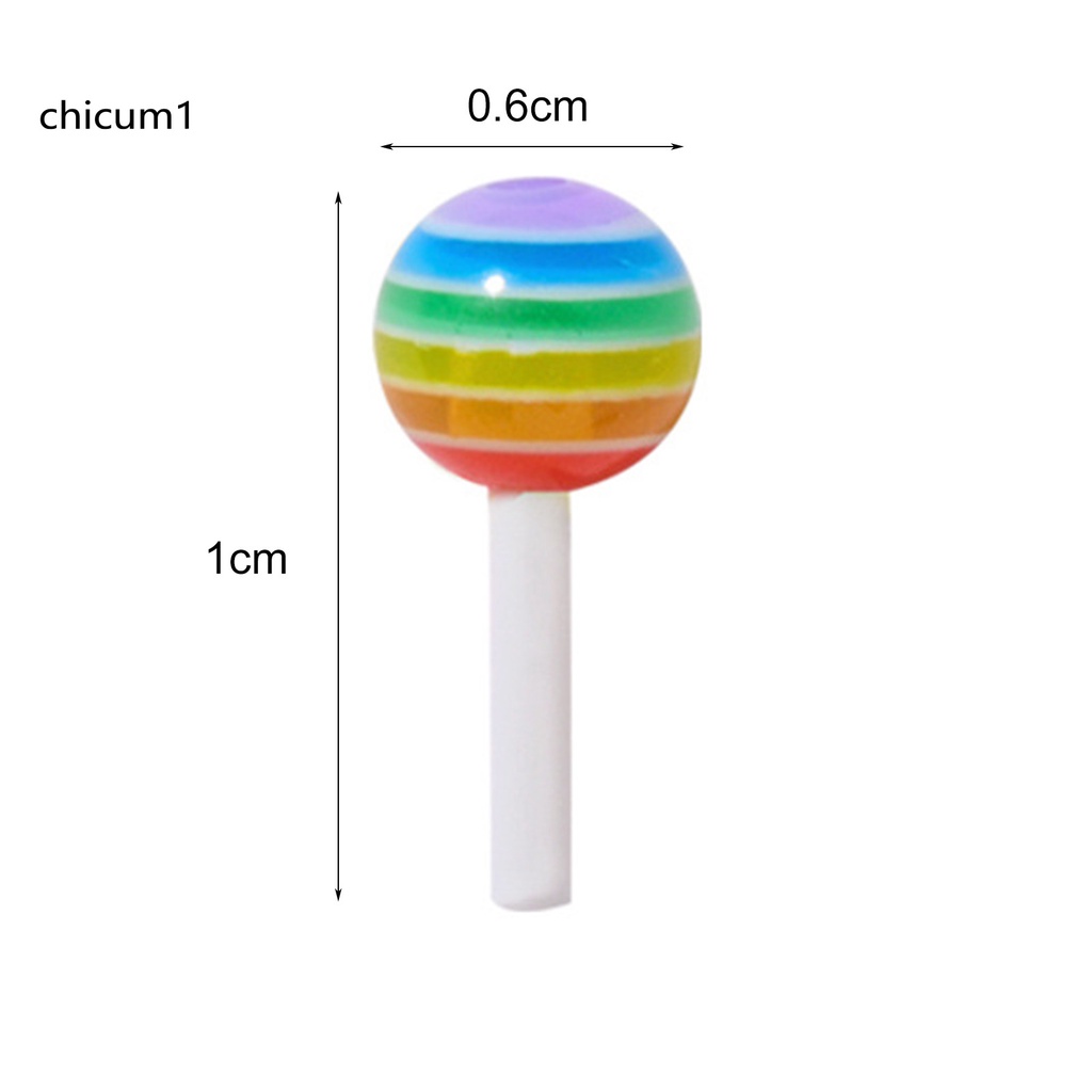 [Hàng mới về] 5 Phụ kiện trang trí móng tay hình kẹo mút 3d dễ thương