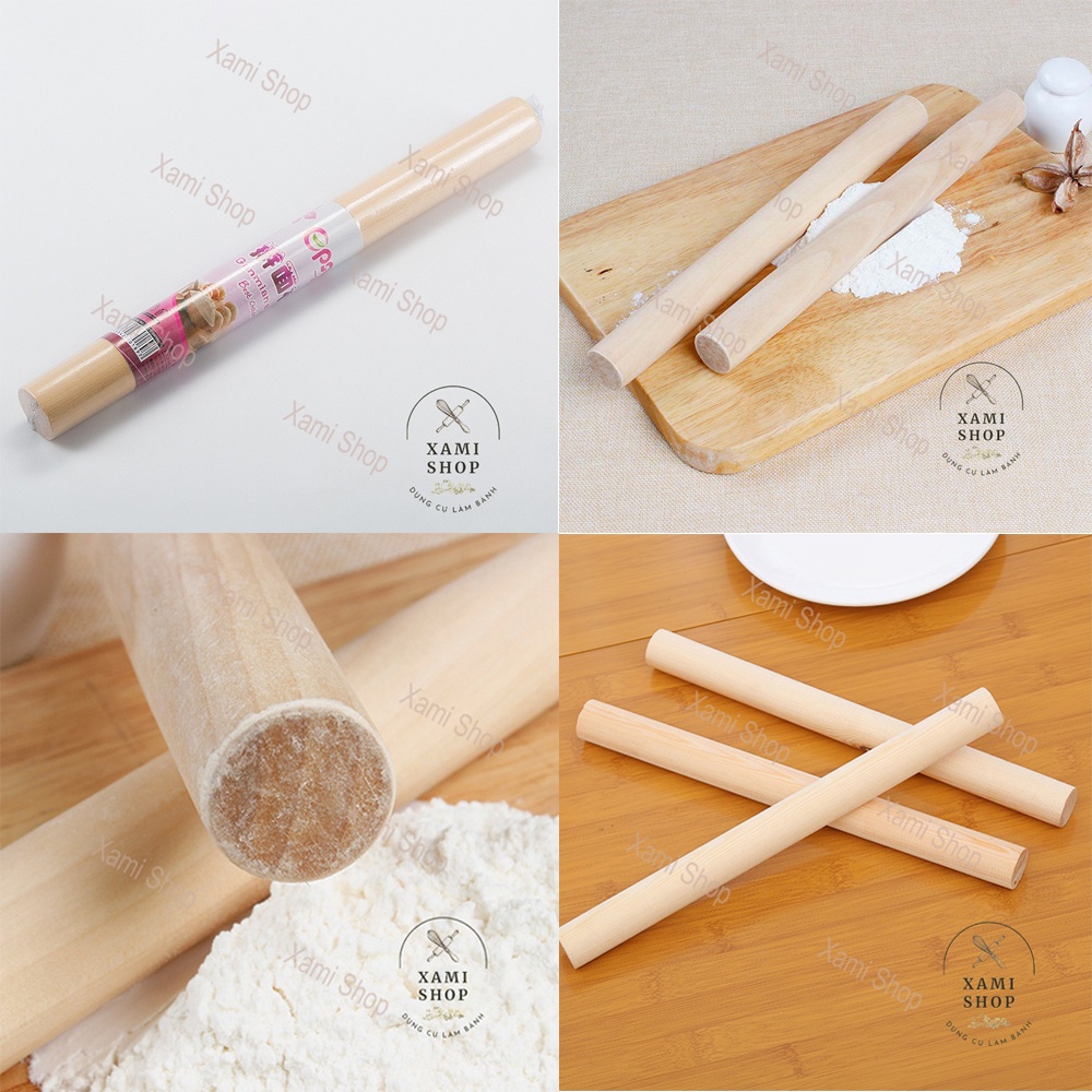 Cây Lăn Bột Bằng Gỗ Gậy Cán Bột Thanh Cán Bột 28cm Đồ Làm Bánh Dụng Cụ Làm Bánh
